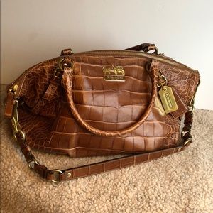 Coach Sophia Madison embossed leather satchel